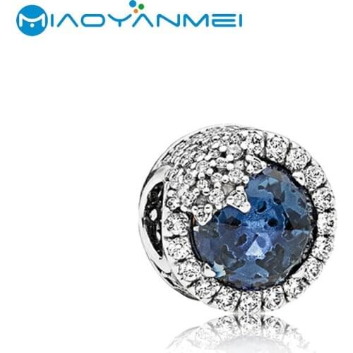 2020 Spring New 925 Sterling Silver Beads Sparkling Blue Charms fit Original Pandora Bracelets Women DIY Fashion Jewelry Gift