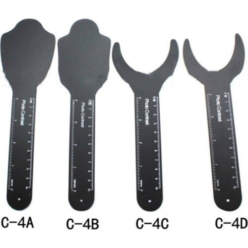 4Pcs Autoclavable Dental Orthodontic Black Background Board Photo Image Contrast Board Oral Cheek Plate with Scale Mark