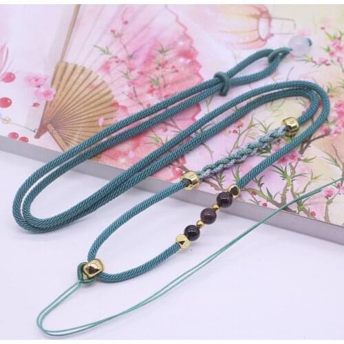 5Pcs/Lot Weaving Necklace Rope Garnet Gold Pendant Hand-woven Design Rope Adjustable Lanyard Homemade Jewelry DIY Material