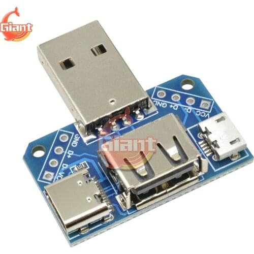 5V Male to Female USB to Type-c/Micro USB 2.54mm 4P 4 Pin USB Converter Adapter Connector Module XY-USB4 USB Head Switchboard