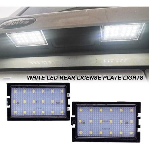 2Pcs White LED License Plate No Error Lights For Land Rover LR3 LR4 LR2 Discovery 3 4 Freelander 2 Range Rover Sport L320 L359