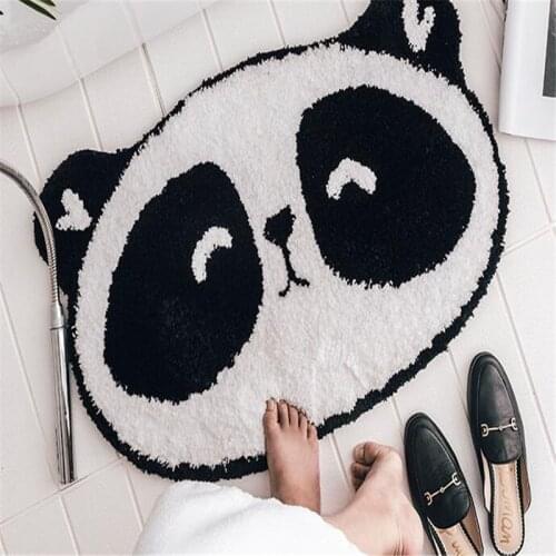 Free Shipping 50x80cm Cartoon Panda Carpet Kids playing Rugs Bathmat Living Bedroom Anti Slip Water Absorption Home Kitchen Pad