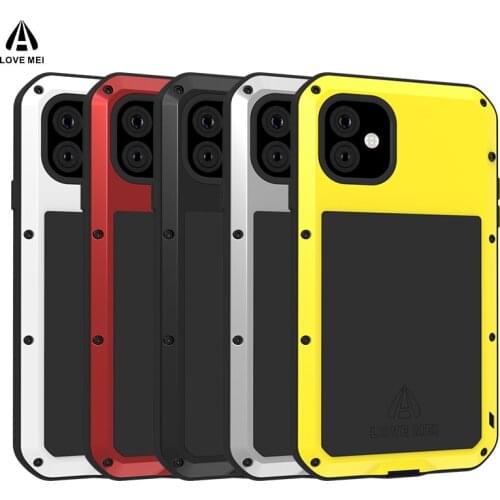 LOVE MEI Aluminum Dustproof Shockproof Phone Case For iPhone 12 11 Pro Max Heavy Duty 360 Full Protection Doom Armor Cover