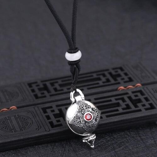 Black box of pendant Personality frame silver pendant drop magic perfume bottles necklace manufacturer wholesale spot