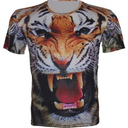 4T-20T Years Old Children 3D T-shirt Boys Girls Animal Tiger Forest Fire Galaxy Space Pullover T shirt 2019 Summer Kids Tshirts