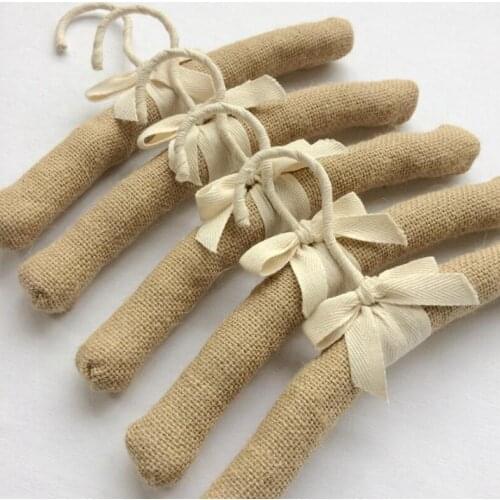 Baby Style Natural Linen Padded Sponge Clothes Clothing Hangers 25cm 50pcs/lot SN467
