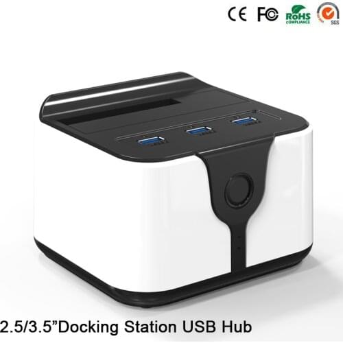 USB 3.0 HUB 3 USB 3.0 Port Sata HDD Docking Station 1 Bay Disco Hard Disk Hard Drive Docking 2.5"3.5" HD03Hub computer/tablet