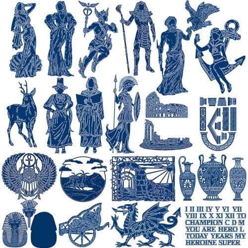 Egyptian Goddess Elegant Woman Athena Zeus Bard Metal Cutting Dies for Scrapbooking and Cards Making New 2019 Dies
