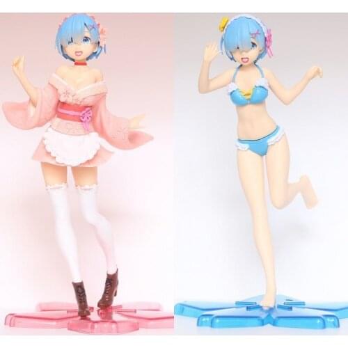Re:Life In A Different World From Zero Rem Anime Action Figure Cherry Blossom Kimono Swimsuit PVC Collection Model Doll ToyGift