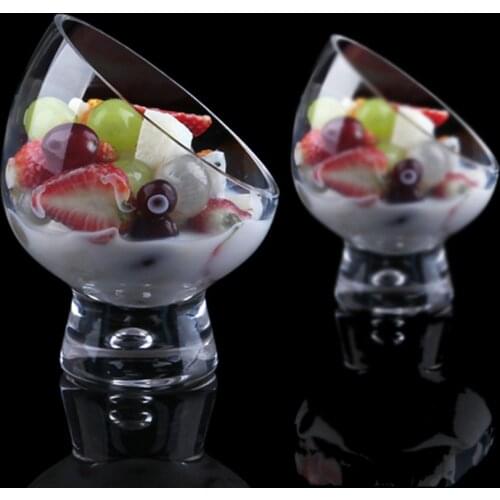 1PCS European oblique salad cup personality ice cream bowl special ice cream cup dessert cold dish small candlestick WF1121425