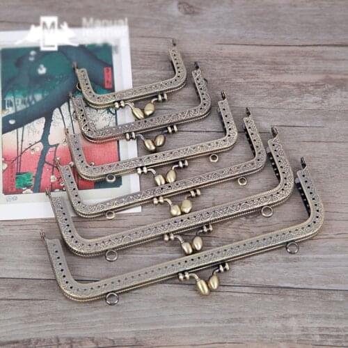 FASHIONS KZ Square Type Metal Purse Frame Brown Handle Bronze Handle 8.5~20cm for DIY Purse Bag Accessories KZ151323