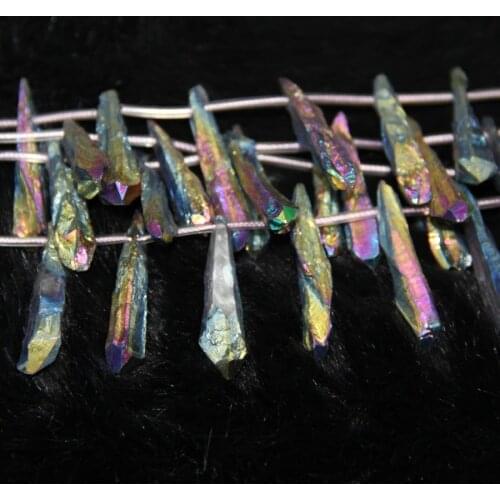 Electroplating Mystic Titanium AB Quartz Crystals Rock Beads Necklace Point Pendant Preferred Choice of Merry Christmas Present