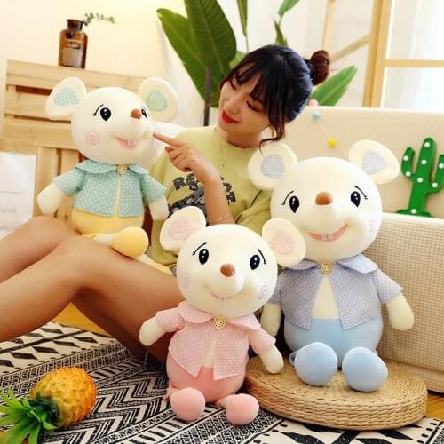 Lovely cartoon mouse plush toy soft cotton doll throw pillow christmas gift h1388