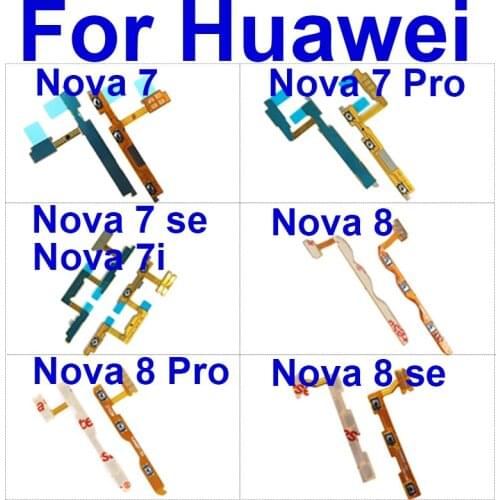 On Off Power & Volume Side Button Flex Cable For Huawei Nova 7 Se Nova 7i 7 Pro Power Volume Switch Flex Ribbon Repair Parts