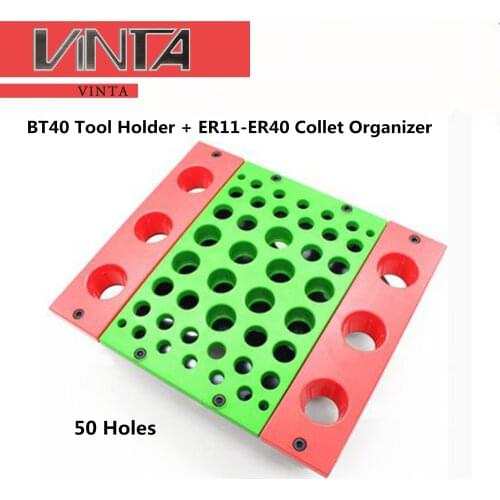CNC End Mills Storage Case Stand BT30 BT40 Tapping Tool Holder Organizer Wrench Collet Collecting Box 38 / 50 Holes