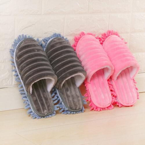 1Pair Creative Mop Slippers Lazy Floor Foot Socks Shoes Quick Polishing Cleaning Dust Indoor Floor Slippers Removable Mops U3
