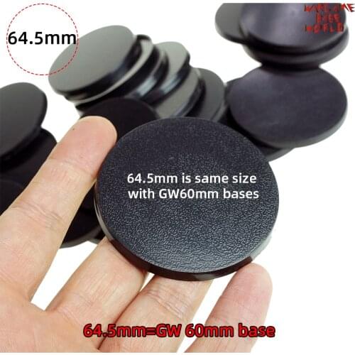 Round 64.5mm Bases for Games Plastic Black Bases Resin Figure Resin Kit Bases
