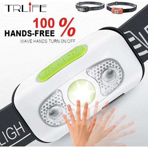 Mini Body Motion Sensor LED Headlight LED Headlamp 5000Lm USB Rechargeable Camping Flashlight Head Light Torch Lamp With USB