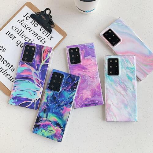 Marble Laser case For Samsung Galaxy A51 A71 5G A21S Case Glossy Phone cover For Samsung A41 A71 4G A51 A70 A50 A50S A30S A40