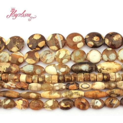 Natural Multicolor Agates Oval Coin Rondelle Loose Natural Stone Beads For DIY Necklace Bracelets Jewelry Making Strand 15"