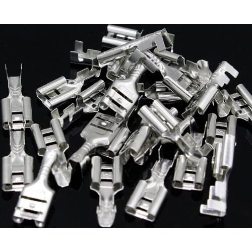 50PCS 6.3mm 6.3 Crimp Terminal Male Female Spade Connector Crimping terminals