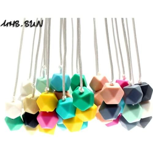 Food Grade Silicone Teeth Necklaces Lovely Teething Beads DIY Jewelry for Mother Baby Chewing Necklaces Teethers Toy ST5006
