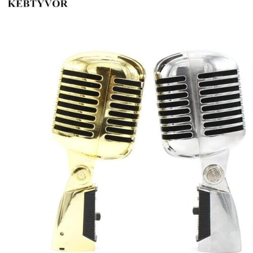 Professional Wired Vintage Classic Microphone Top Quality Dynamic Moving Coil Mike Deluxe Metal Vocal Old Style Ktv Mic