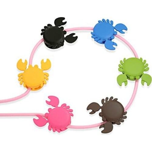 Colorful Crab Cable Management Cable Clips Cord Organizer for USB Cable Cell Phone Cable Holder Home Office Desktop Organization