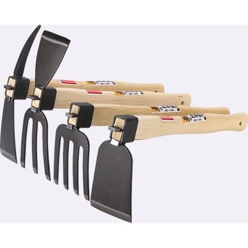 High quality gardening tool Wooden handle hoe for Home Garden Farming Agriculture flower planting hand tools