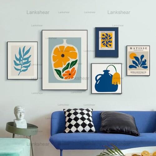 Nordic Canvas Painting Abstract Flower Leaves Figure Art Pictures Posters and Prints Living Room Modern Home Decoration No Frame