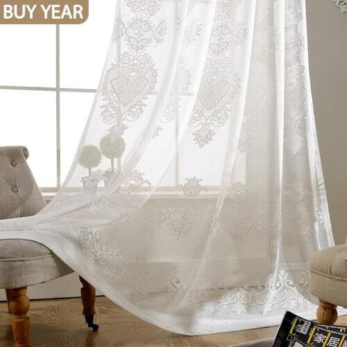 Modern Curtains for Living Dining Room Bedroom Simple European Style Curtain Plain Jacquard Tulle FashionableModernTulleCurtains