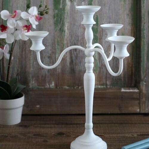 Modern Candelabra Table Candle Holders Stand White Wedding Large Iron Candle Holders Big Tall Portavelas Home Decoration AD50CH