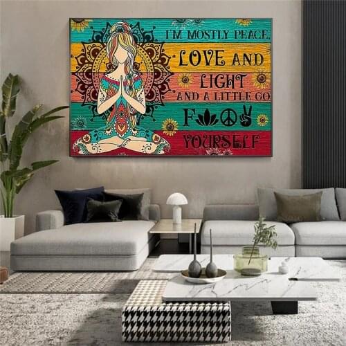 Modern Style Colorful Popular Art Yoga Canvas Painting Wall Art Nordic Posters and Prints Wall Pictures for Living Room Decor