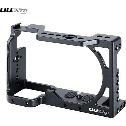 UURIG R008 Aluminum Alloy Camera Cage Stabilizer accessories Housing Cage with Cold Shoe for Sony A6400 Microphone Fill Light