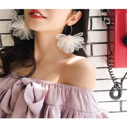 TIMEONLY Bohemia Yarn Plant Flower Women Dangle Earrings Party Jewellery Elegant Charms Earrings for Women Girls Japan Style