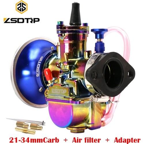 ZSDTRP 1 Set Universal 21 24 26 28 30 32 34 2T 4T For PWK Carburetor Motorcycle Carburador With Adapter Air Filter For 75-250cc
