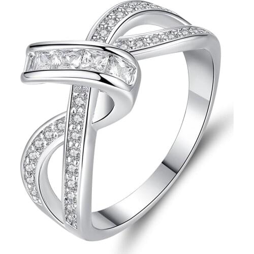 WYJZY Unique design inlaid AAA zircon engagement ring bridal wedding engagement ring fashion anniversary exquisite gift