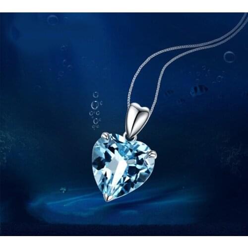 Womens 925 Silver Necklace AAA Zircon Pendant with 45 Cm Chain Engagement Wedding Gifts Silver Jewelry Wholesale