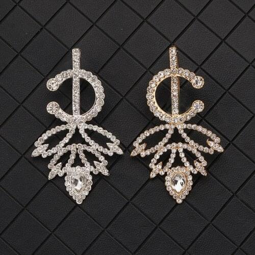 Golden crystal brooch men and women wedding wedding party water drop golden brooch pin jewelry pendant