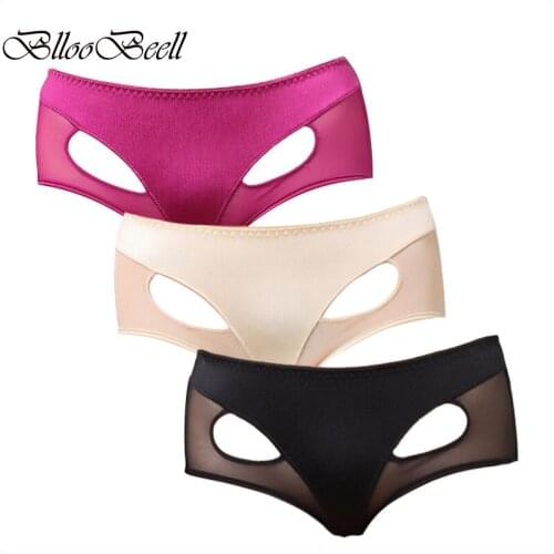 BllooBeell 3pcs Solid Mid-Rise Womens Underwear Sexy Panties Hollow Out Briefs For Women Ultra-thin Underwear Comfort L/XL/XXL