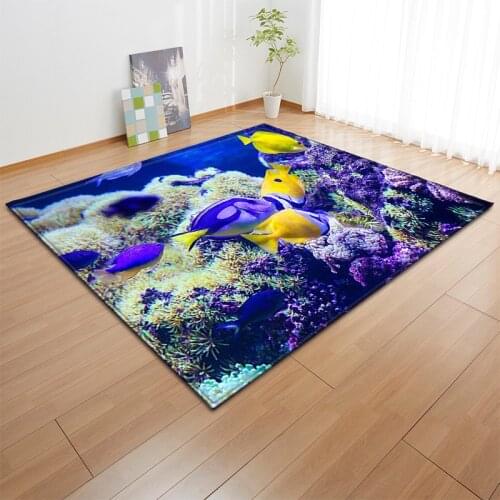 Underwater world 3D Carpet Kids Play Crawl Mat Soft Flannel Carpets for Living Room Bedroom Area Rugs Child Theme Room Decor Rug