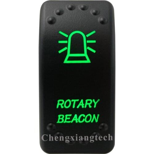 5 Pin On Off SPST Car Boat Rocker Switch- Rotary Beacon - Green Led Light- for 4x4 Carling Narva Caravan Marine 12v 24v