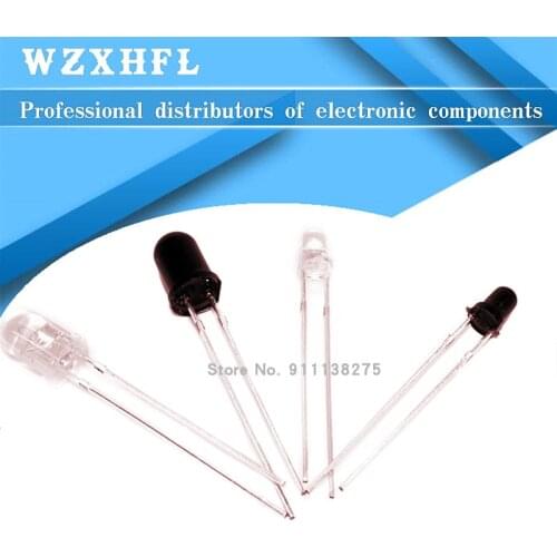 50pcs 3mm 5mm F3 F5 LED Emitting Diode 940nm Transmitter Emitter Receiver Infrared Phototransistor Photodiode Invisible DIY PCB