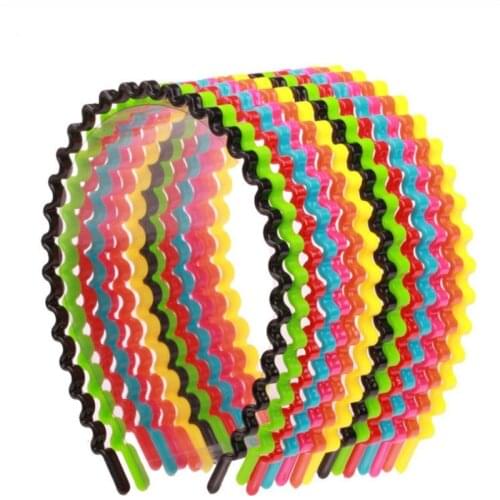 6Pcs/Lot Korean Fashion Wave Hairband Hair Accessories Candy Color Hoops Plastic Headband Cute Headdress Girls Rims Headband