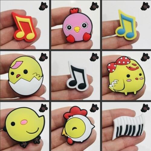 9PCS PVC Cute Cartoon Fridge Magnetic Sticker Kawaii Musical Note Key Board Chicken Refrigerator Magnets Office Supplies Note