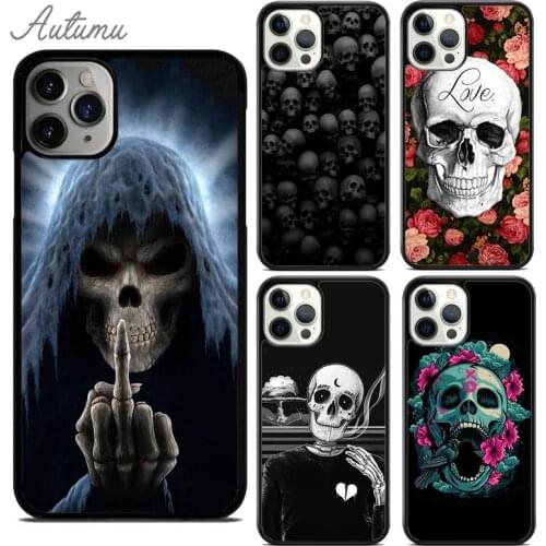 Horrible Skull Skeleton Phone Case for iPhone 11 12 Pro Max mini X XR XS SE 2020 5 6S 7 8 Plus Samsung Galaxy S9 S10 Cover shell