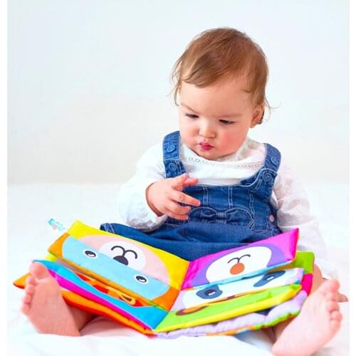 Baby 3D cloth book cartoon animal face matching cloth book Montessori interest wisdom early education children toy gift