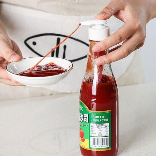 Squeeze Oyster Sauce Bottle Oil Can Nozzle Pump Head Kitchen Accessories Push-Type Leakproof Household Bottle Squeezing Tools