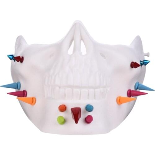 Costume Halloween Party Skull Muiti-Colors Rivets Mask Motorcycle Skeleton Half Face Masks Outdoor Activities Masks Steampunk