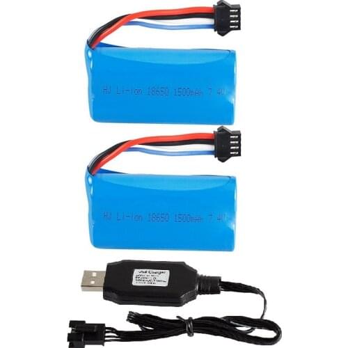 YUKALA 7.4V 1500MAH Li-ion battery 4P plus/USB charger for UDI002 UDI902 961 962 2.4G RC racing boat